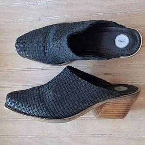 Joie Brand Western Heeled Woven Leather Blk Color Quality Comfortable Clogs Mugs